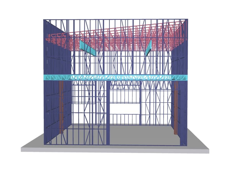 Modelo 3D de projeto engenheirado em Light Steel Frame